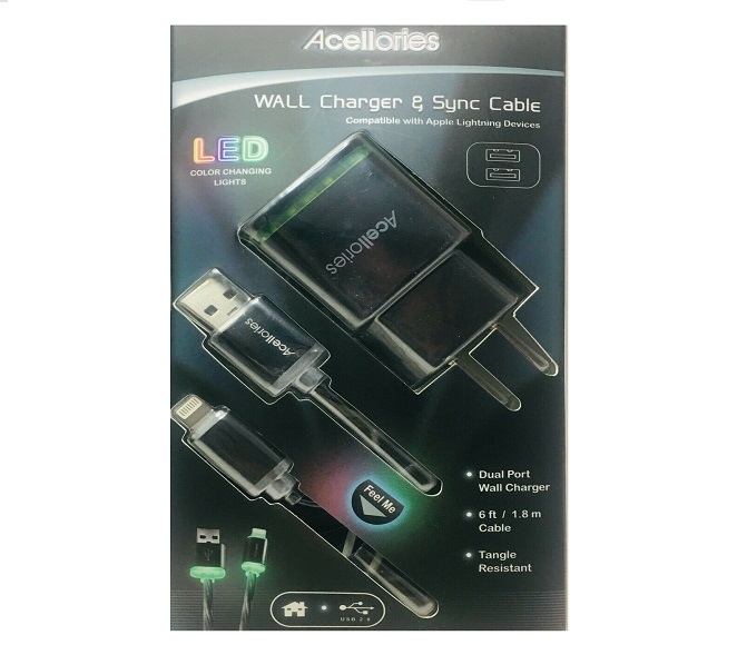 HOME ADAPTER WITH LED TYPE C ACELLORIES USB (BLACK)